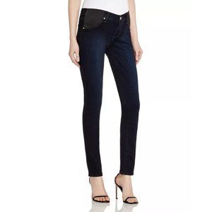 PAIGE JEANS skyline skinny maternity mid rise elastic insets dark wash mona 29